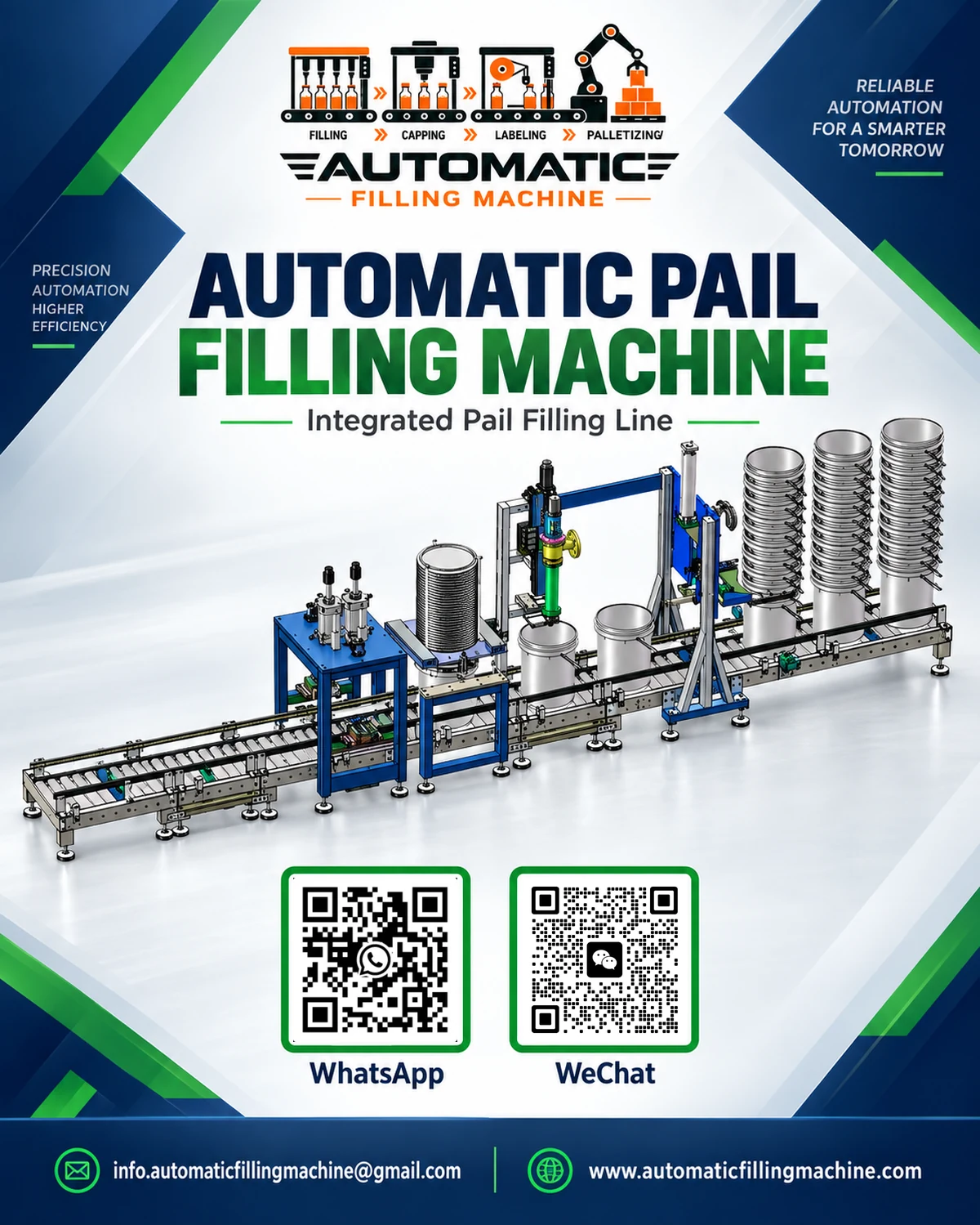 Automatic pail filling machine